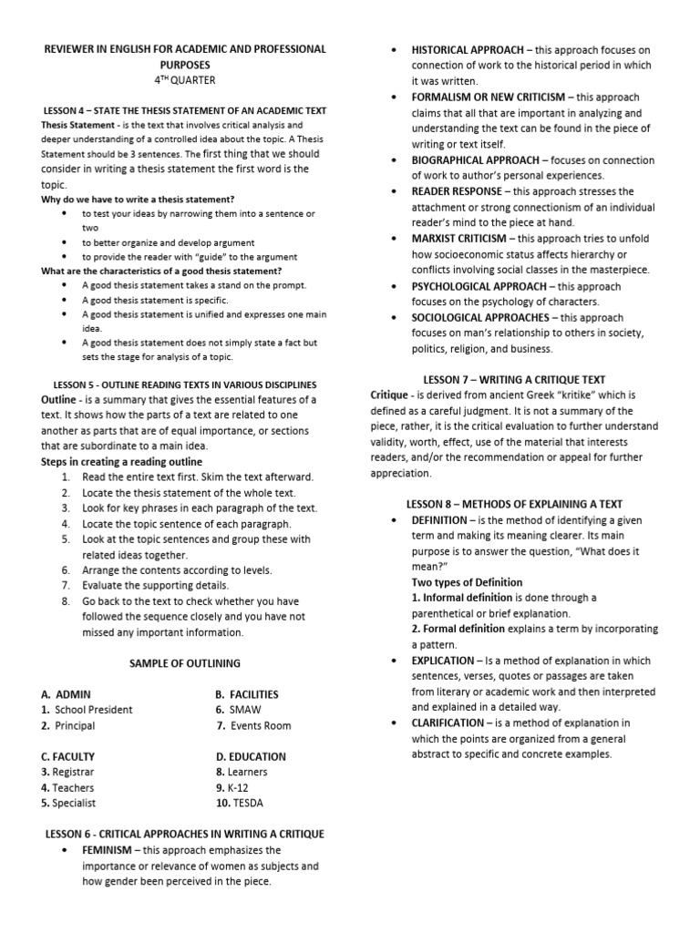 Reviewer in English For Academic and Professional Purposes | PDF ...