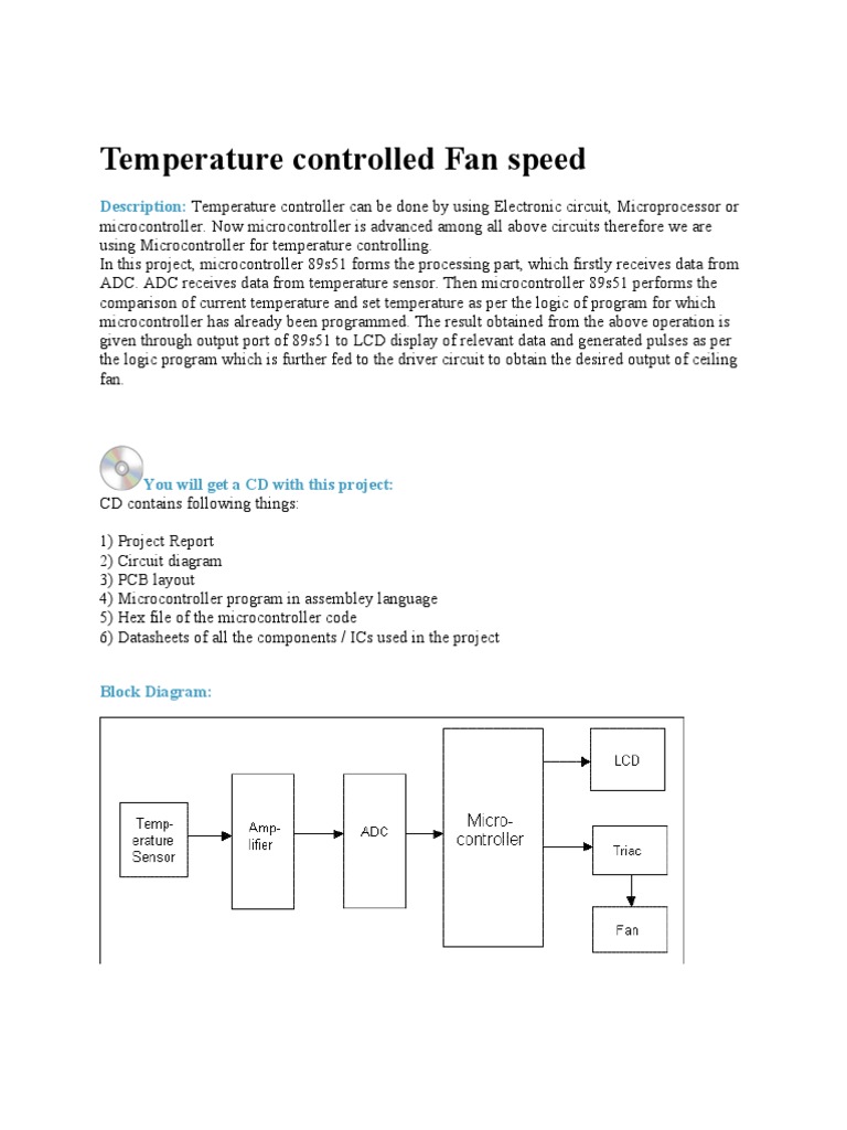 Temperature Controlled Fan Speed | PDF | Analog To Digital Converter ...
