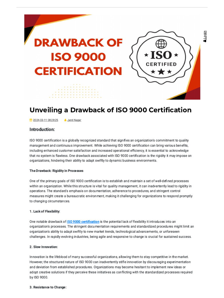 Drawbacks of ISO 9000 Certification | PDF | Quality Management | Economies
