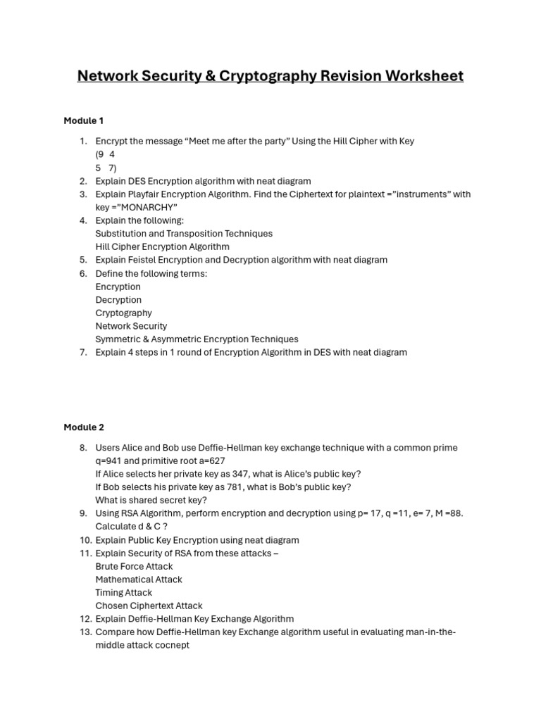 Network Security & Cryptography Guide | PDF