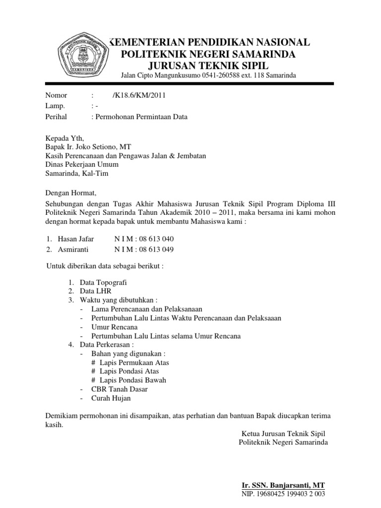 Surat An Minta Data Pdf