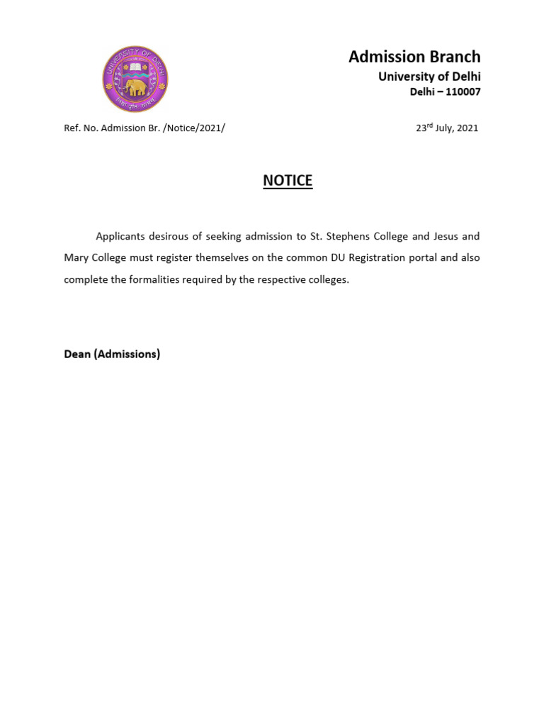 Notice Common Registration Portal | PDF