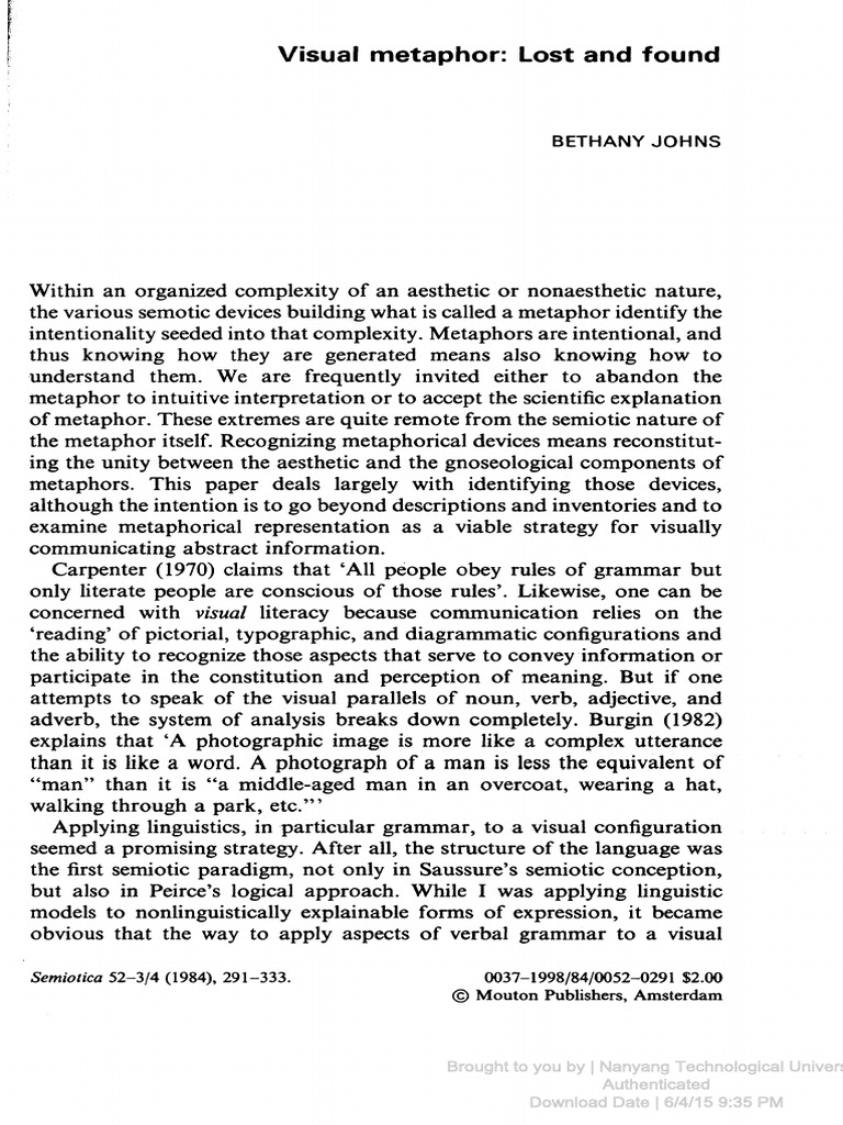 Understanding Visual Metaphors in Design | PDF | Semiotics | Metaphor