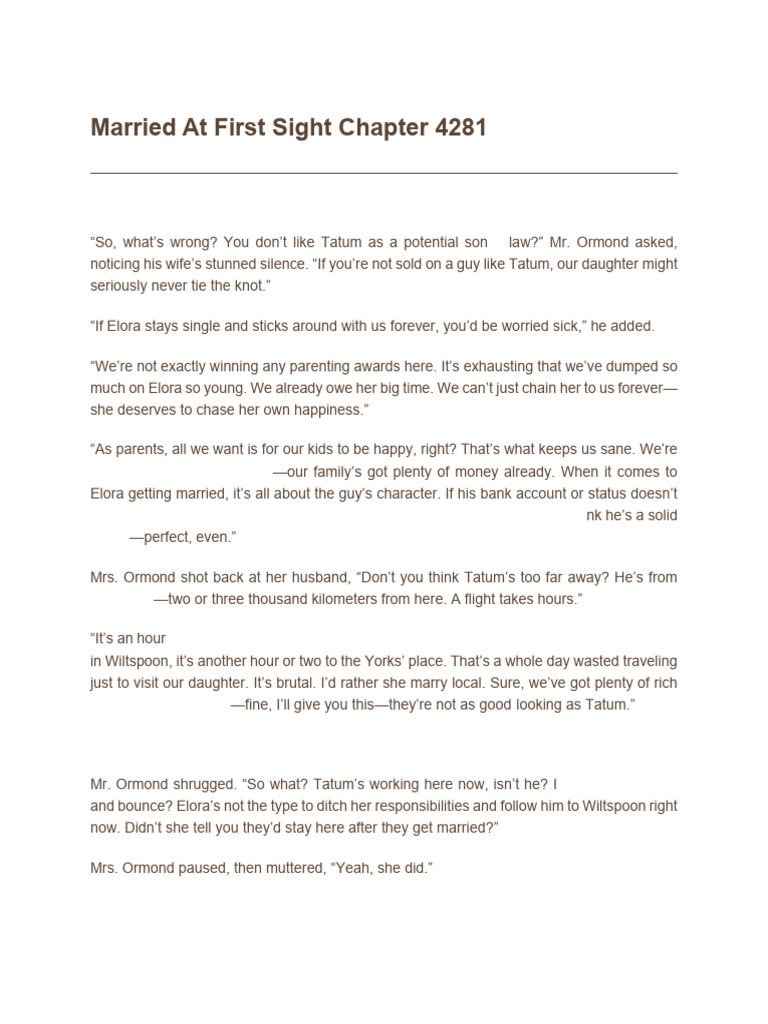 Elora's Marriage Dilemma Explored | PDF