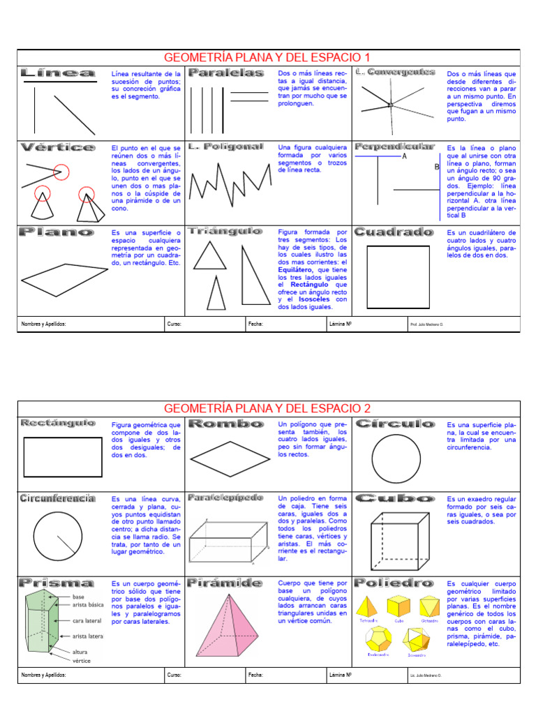 Geometría Plana y El Espacio | PDF | Geometría euclidiana | Formas ...