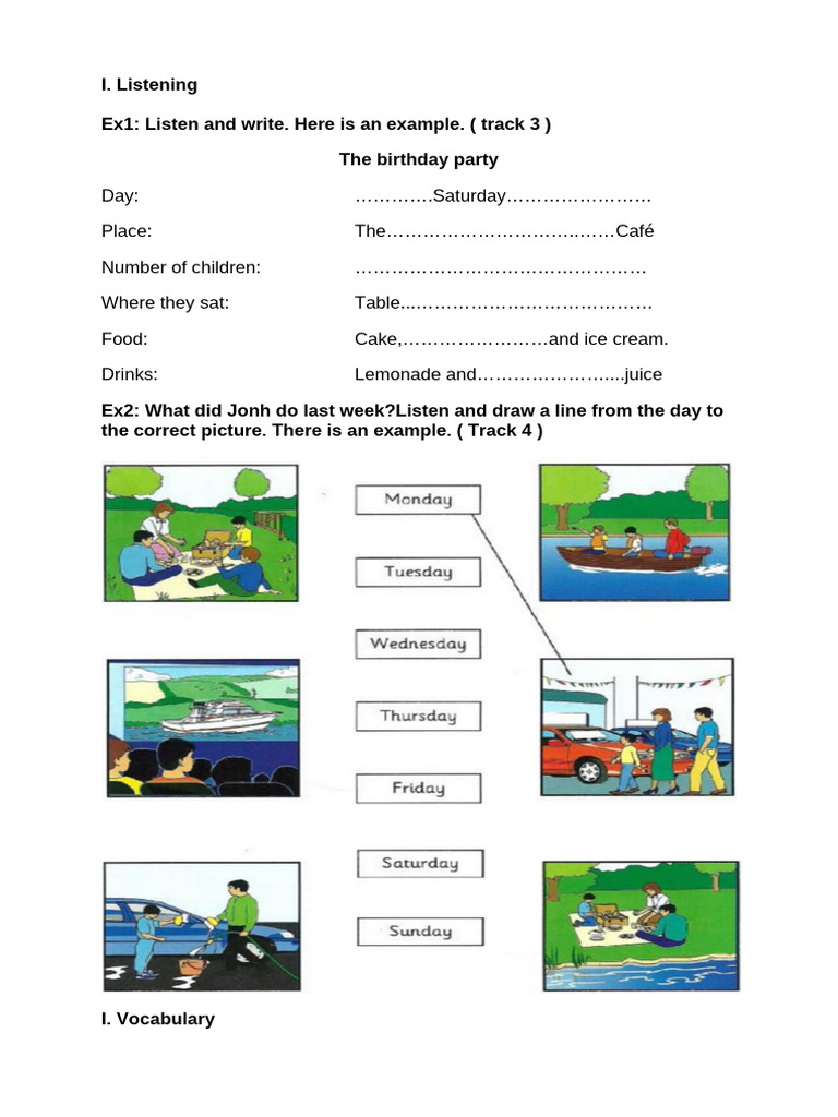 Listening and Vocabulary Exercises | PDF