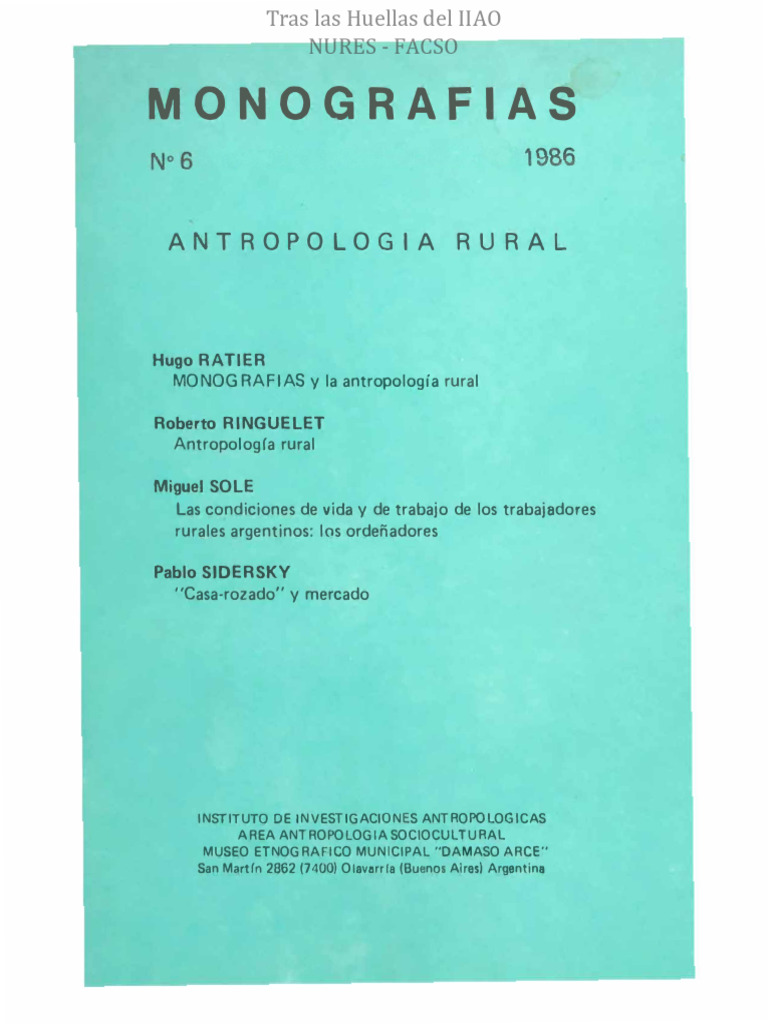 Ringelet. Antropología Rural. en Monografía 6. | PDF | Antropología ...
