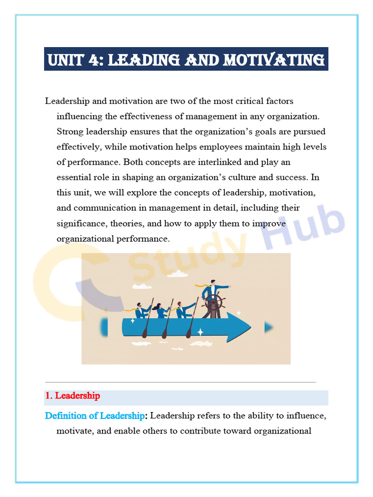 Leadership and Motivation in Management | PDF | Leadership | Motivational