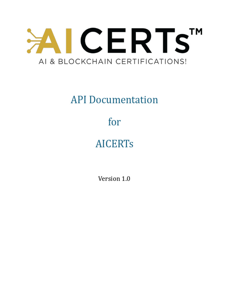 AICERTs API Documentation Guide | PDF | Artificial Intelligence ...