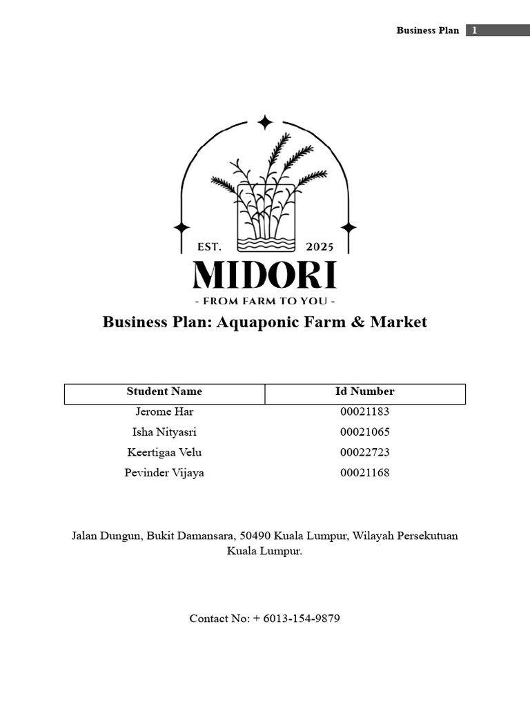 Aquaponics Business Plan Overview | PDF | Aquaponics | Marketing