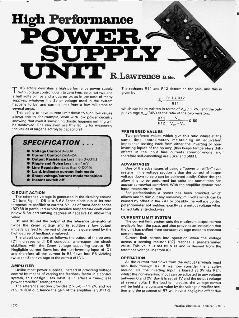 High-Performance Power Supply Design | PDF | Amplifier | Power Supply