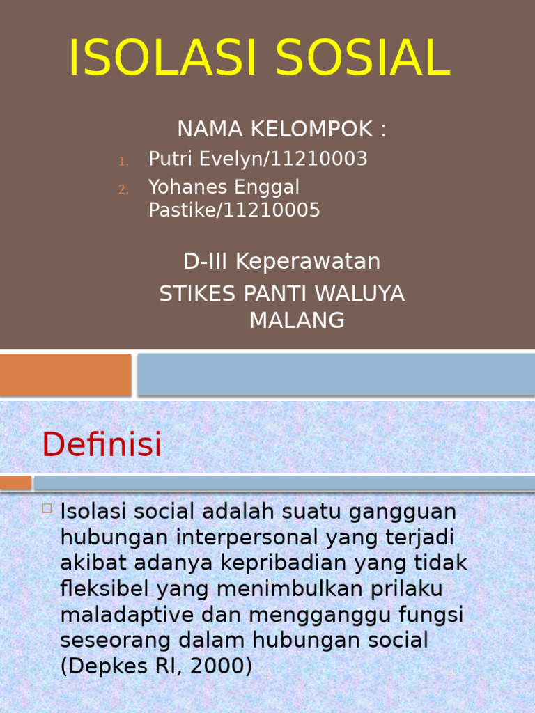 Gejala dan Penanganan Isolasi Sosial | PDF