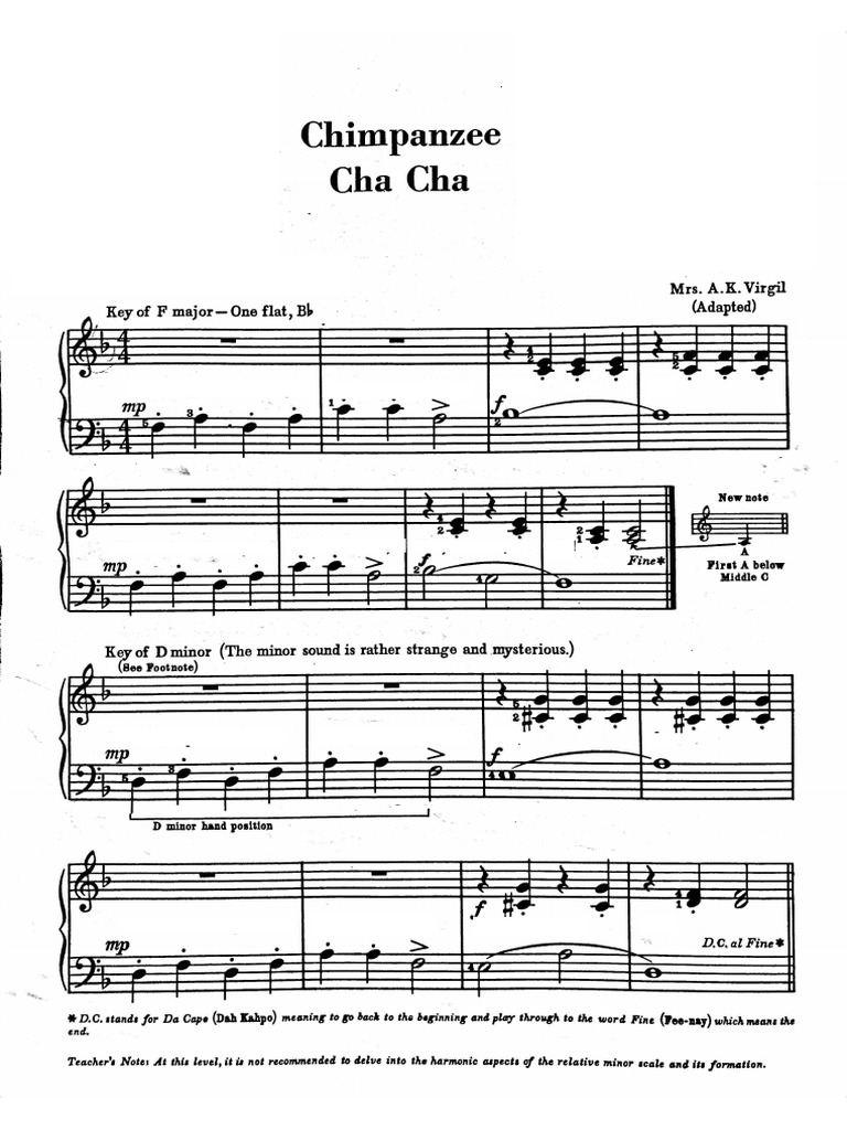 Schaum Green - Chimpanzee Cha Cha | PDF