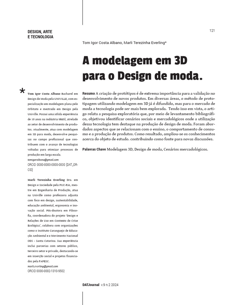 Modelagem 3D no Design de Moda | PDF | Aprendizado | Moda