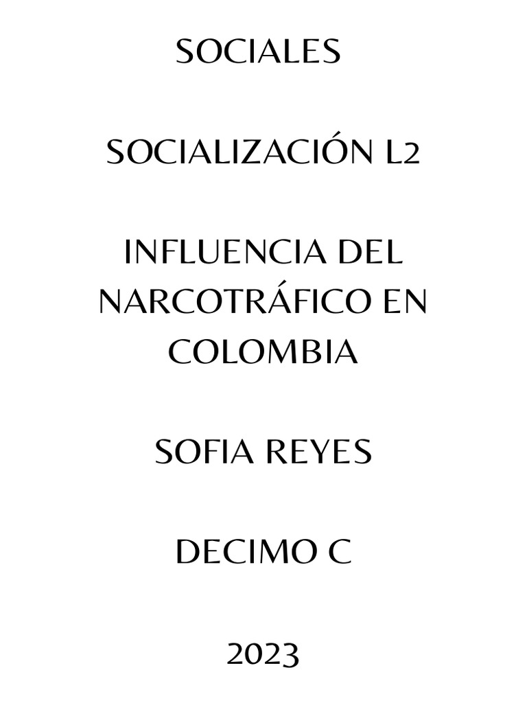 Impacto del Narcotráfico en Colombia | PDF | Comercio ilegal de drogas ...