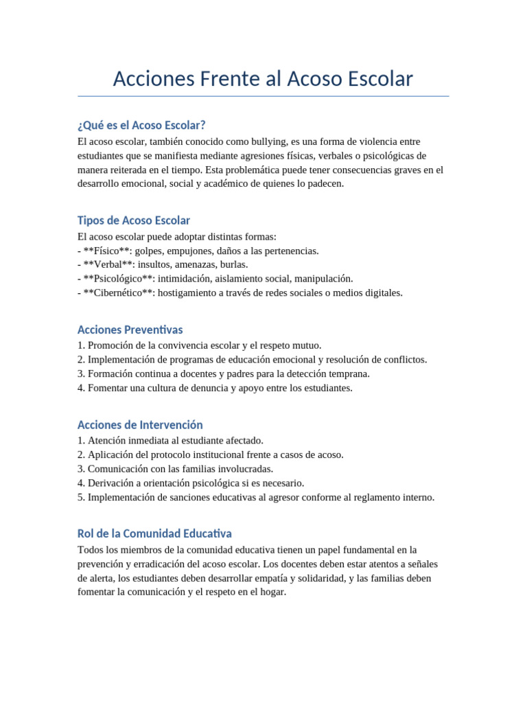 Estrategias Contra el Acoso Escolar | PDF