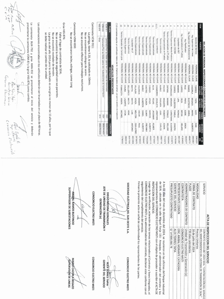 Acta Inspeccion Programada Seal 2 Dic 24 | PDF