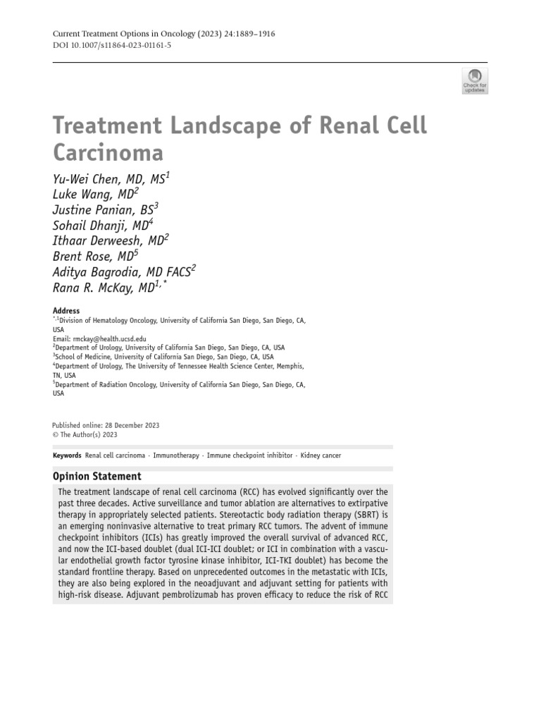 Renal Cell Carcinoma | PDF | Clinical Medicine | Cancer