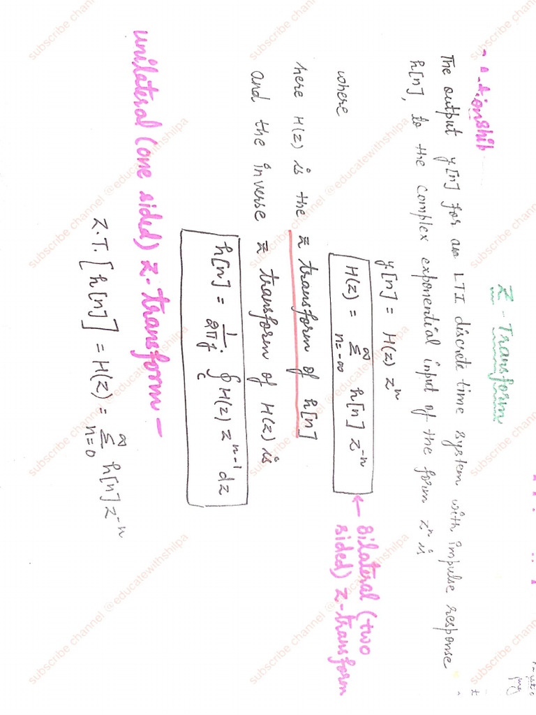 Z Transform Notes Processed | PDF