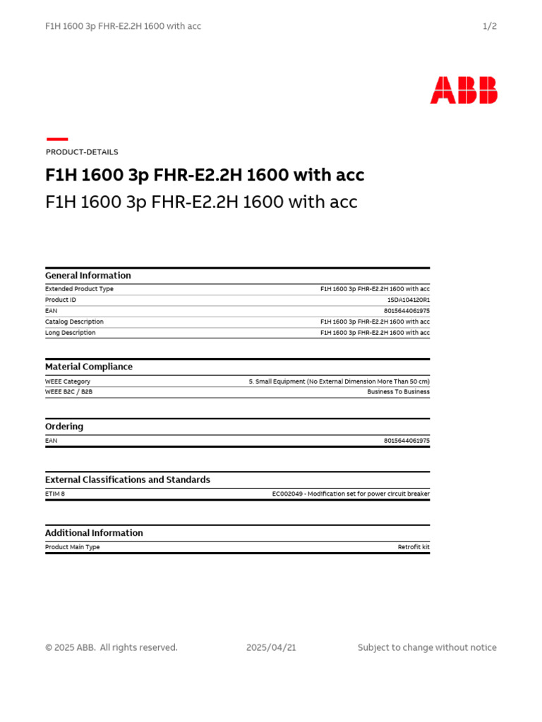 F1H 1600 | PDF