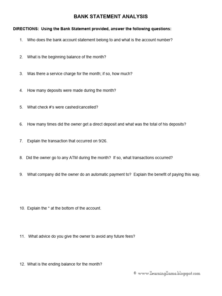 Bank Statement Analysis | PDF