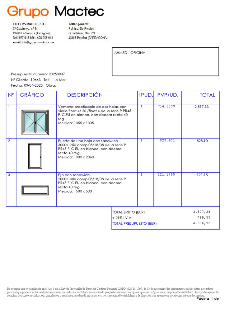 PR.123.25 Ahmed - Oficina | PDF