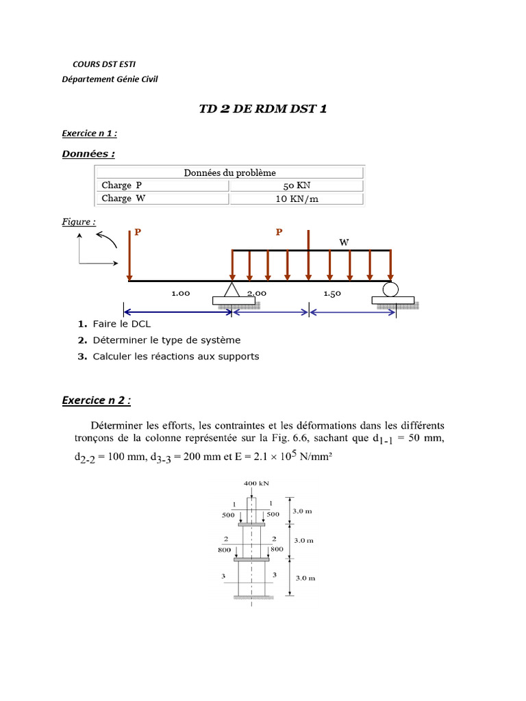 Exercices de RDM en Génie Civil | PDF