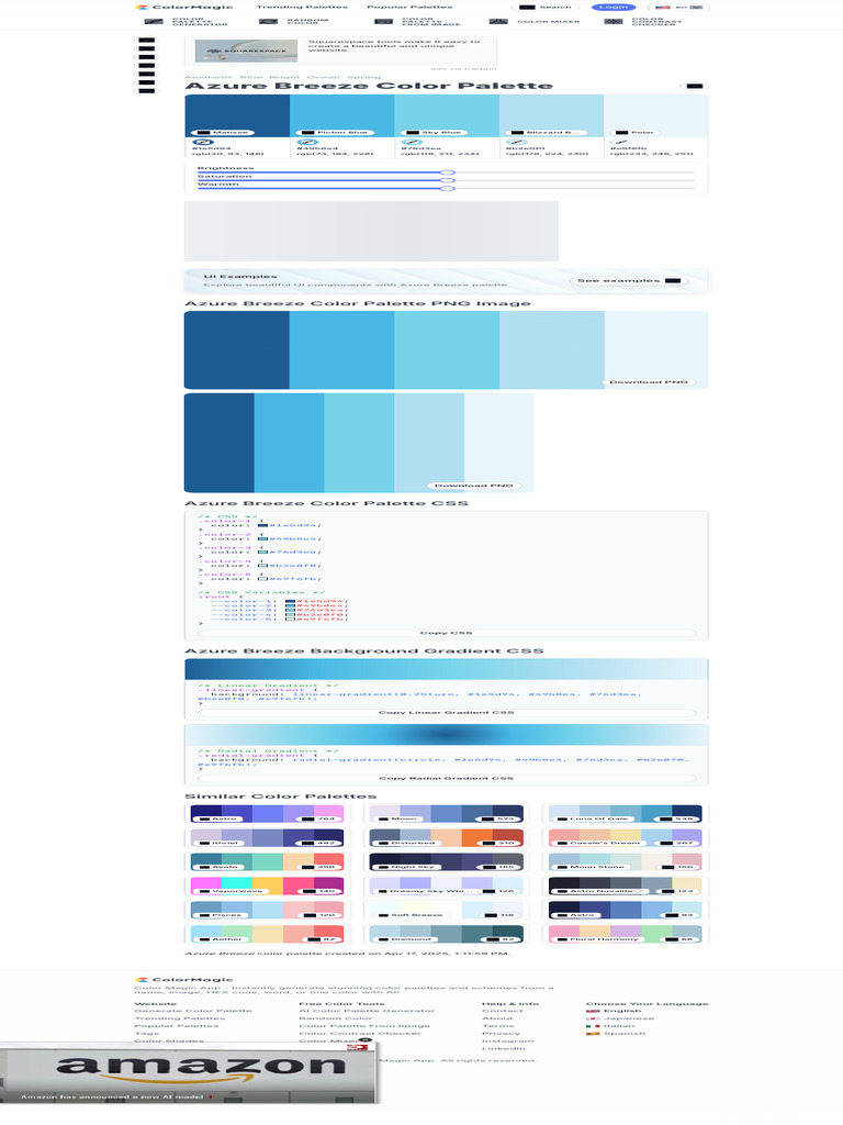 Azure Breeze Color Palette | PDF | Rgb Color Model | Color
