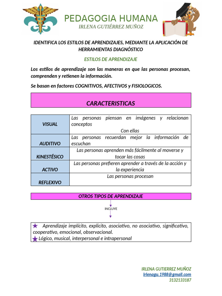 Estilos de Aprendizaje y Métodos Efectivos | PDF | Aprendizaje ...