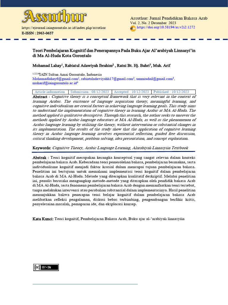 Edit+3 Teori+Pembelajaran+Kognitif+dan+Penerapannya Mohammad+Lahay | PDF