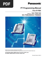 PT Programming Manual: KX-TDE100 KX-TDE200/KX-TDE600