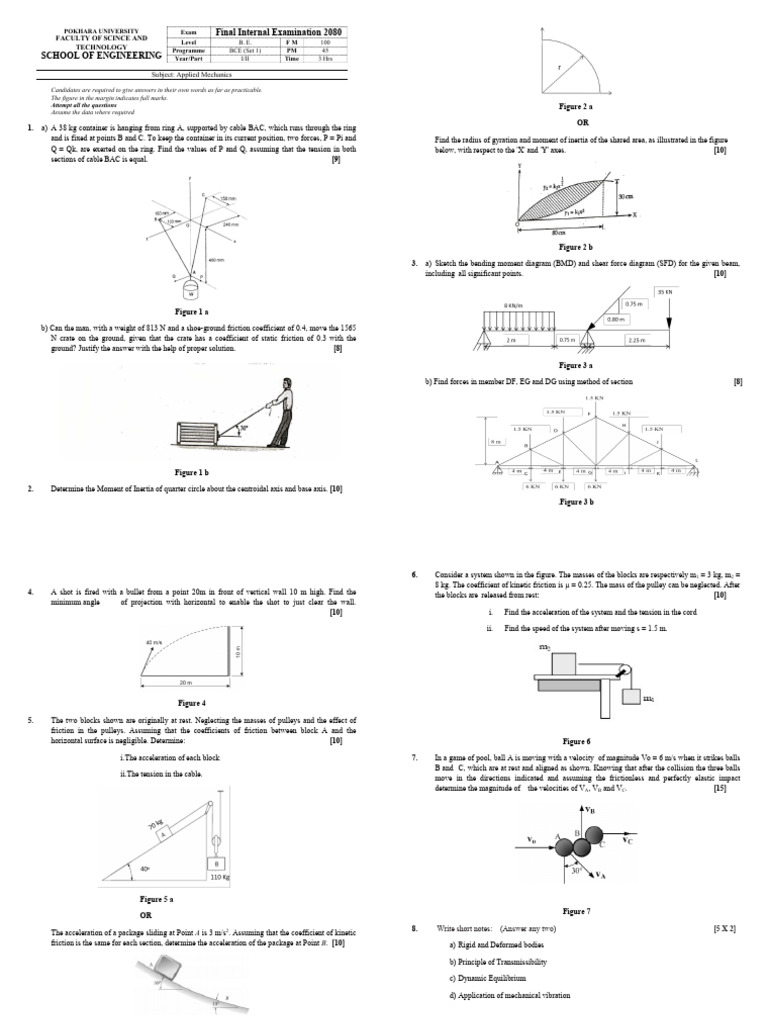 Applied Mechanics 2022-2023 | PDF | Force | Velocity