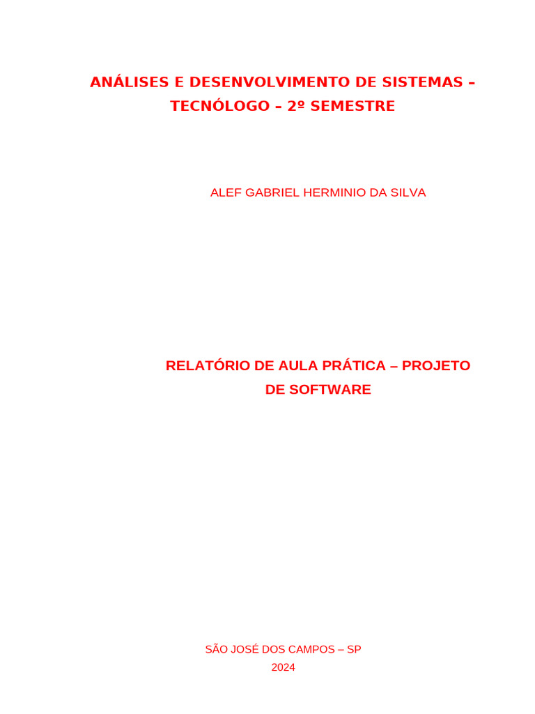 Relatório de Projeto de Software Scrum | PDF | Informática