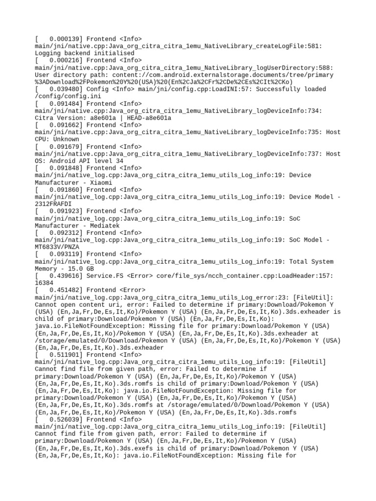 Citra Emulator Log Analysis on Android | PDF | Computer Architecture ...