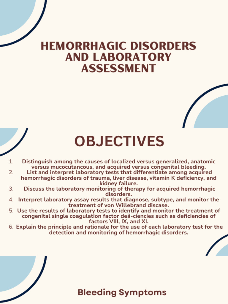 Understanding Hemorrhagic Disorders | PDF | Bleeding | Coagulation