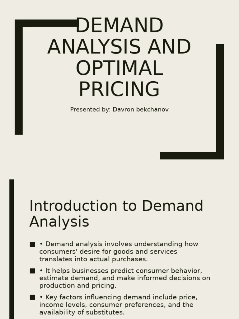Demand Analysis and Pricing Strategies | PDF | Demand | Elasticity ...