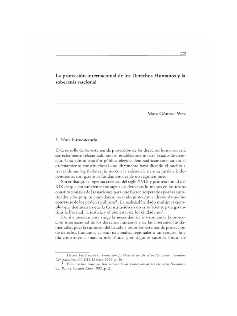 La Proteccién Internacional de Los Derechos Humanos y La | PDF ...