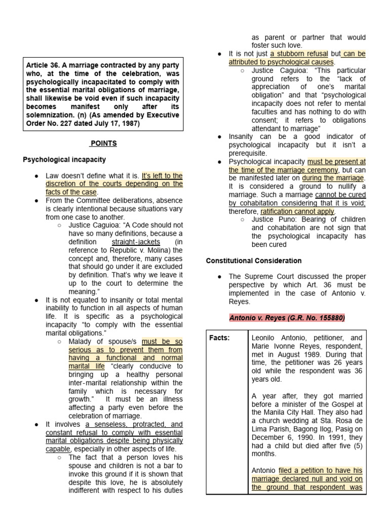 Understanding Psychological Incapacity in Marriage | PDF | Mental ...