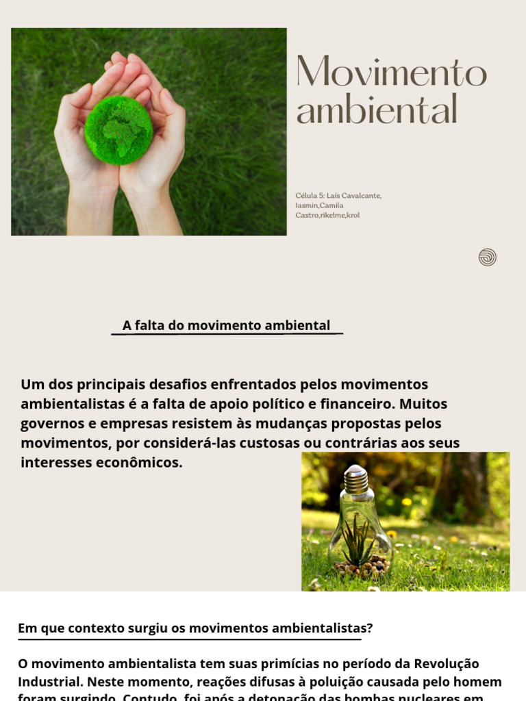 Desafios do Movimento Ambientalista | PDF | Movimento ambientalista ...