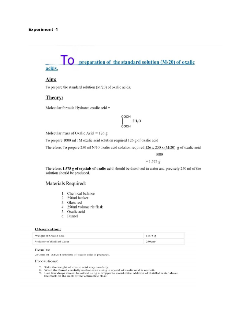 Experiment 1 | PDF