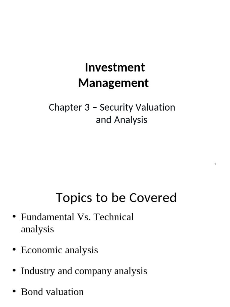 Security Valuation and Analysis Techniques | PDF | Bonds (Finance ...