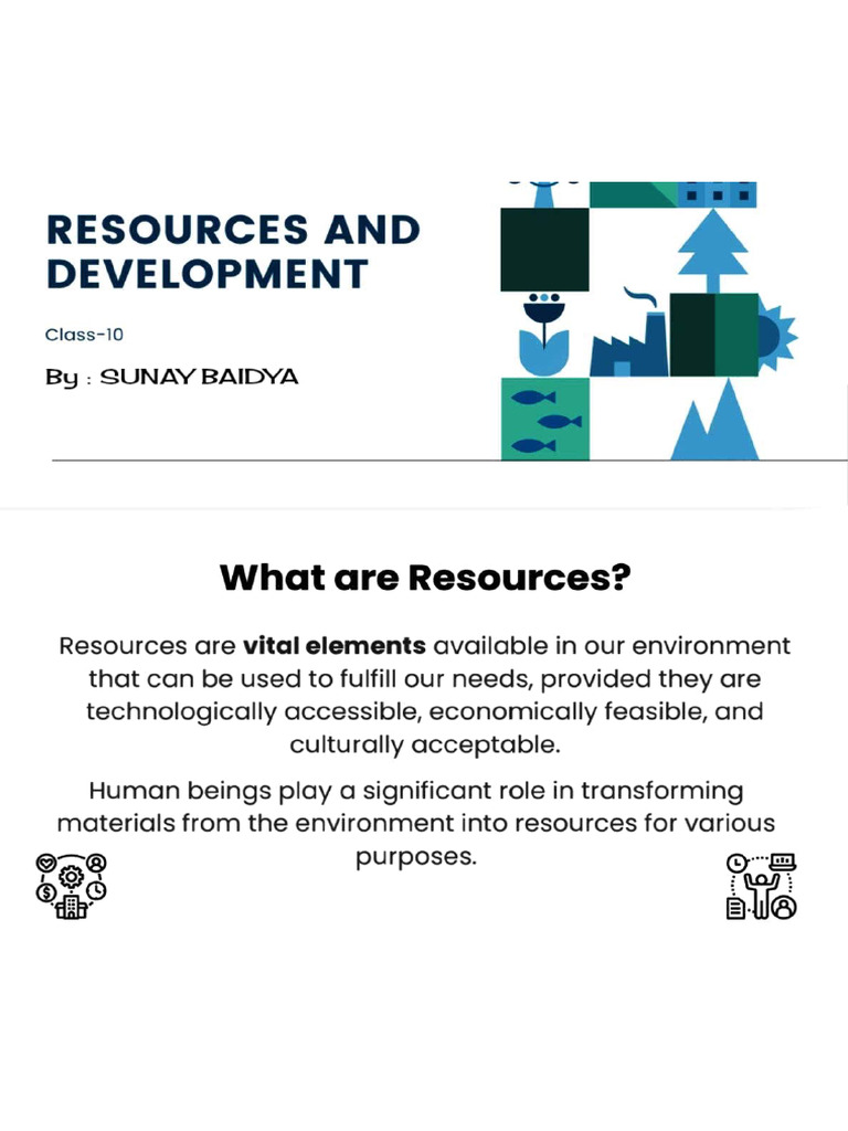 Class 10 Geography (Class Notes) Resources and Development Chapter 1 | PDF
