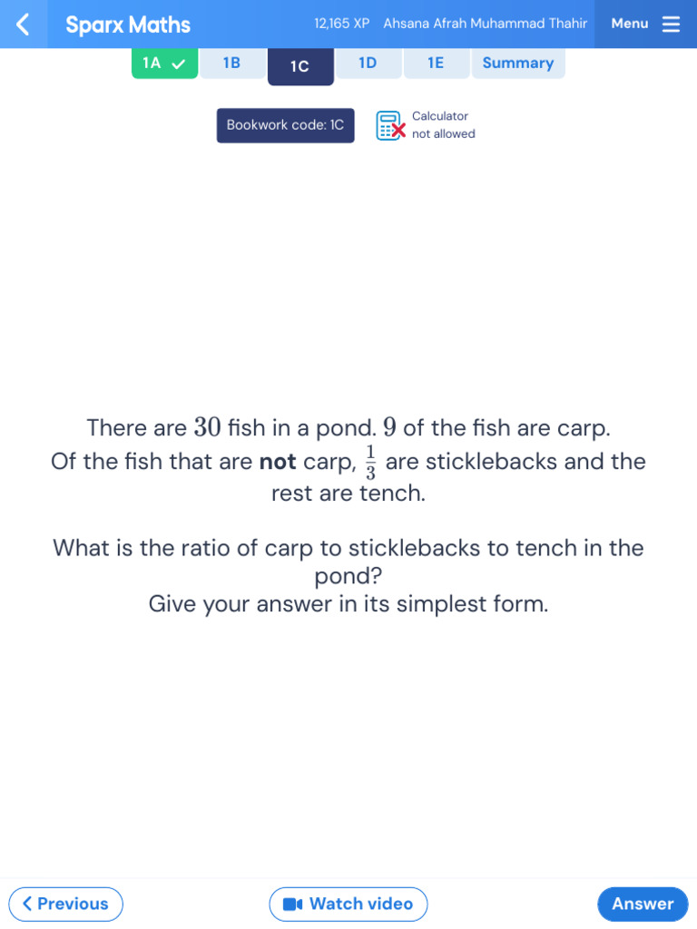 Fish Ratio Problem in a Pond | PDF