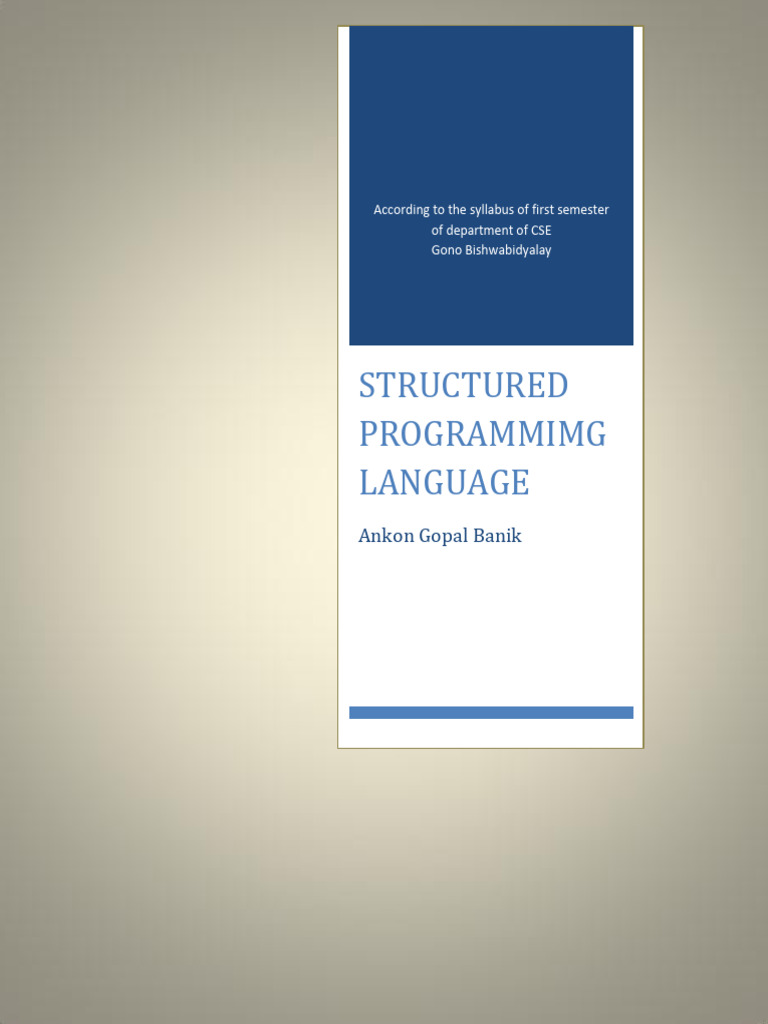 Structured Programming Language | PDF | Integer (Computer Science ...