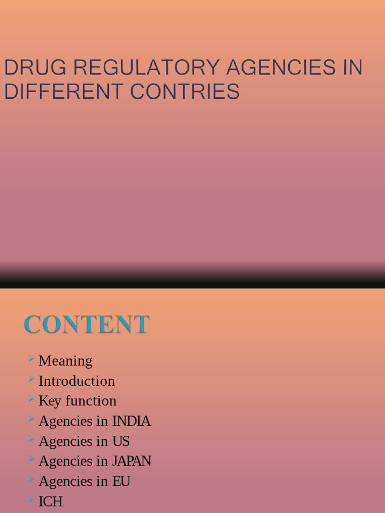 Overview of Global Regulatory Agencies | PDF | Health Care | Medicine