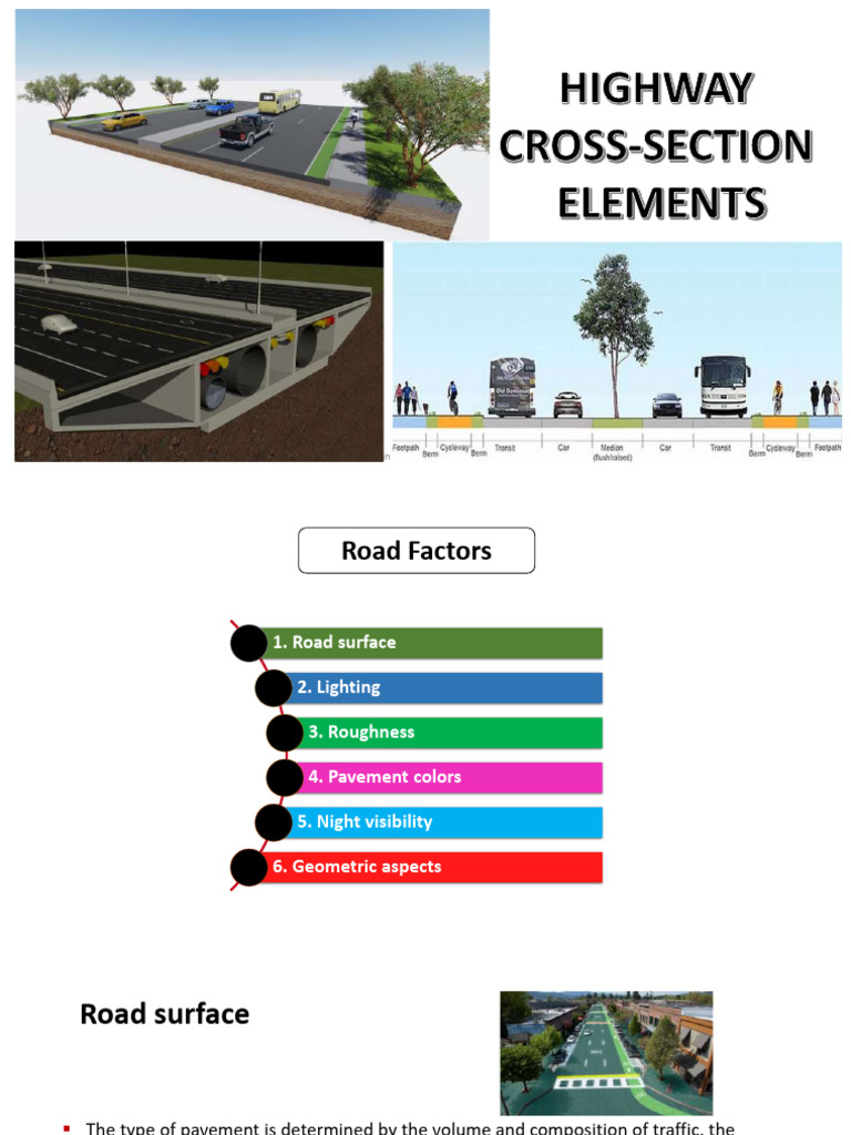 Highway Cross-Section Elements Explained | PDF | Road | Traffic