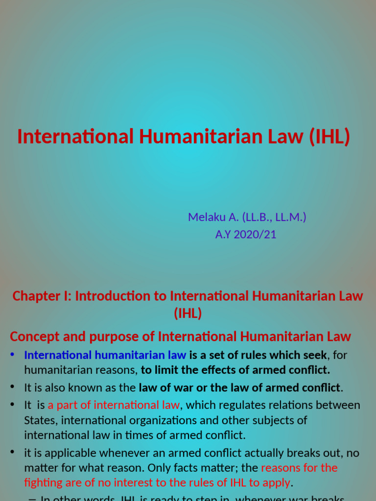 Overview of International Humanitarian Law | PDF | International ...