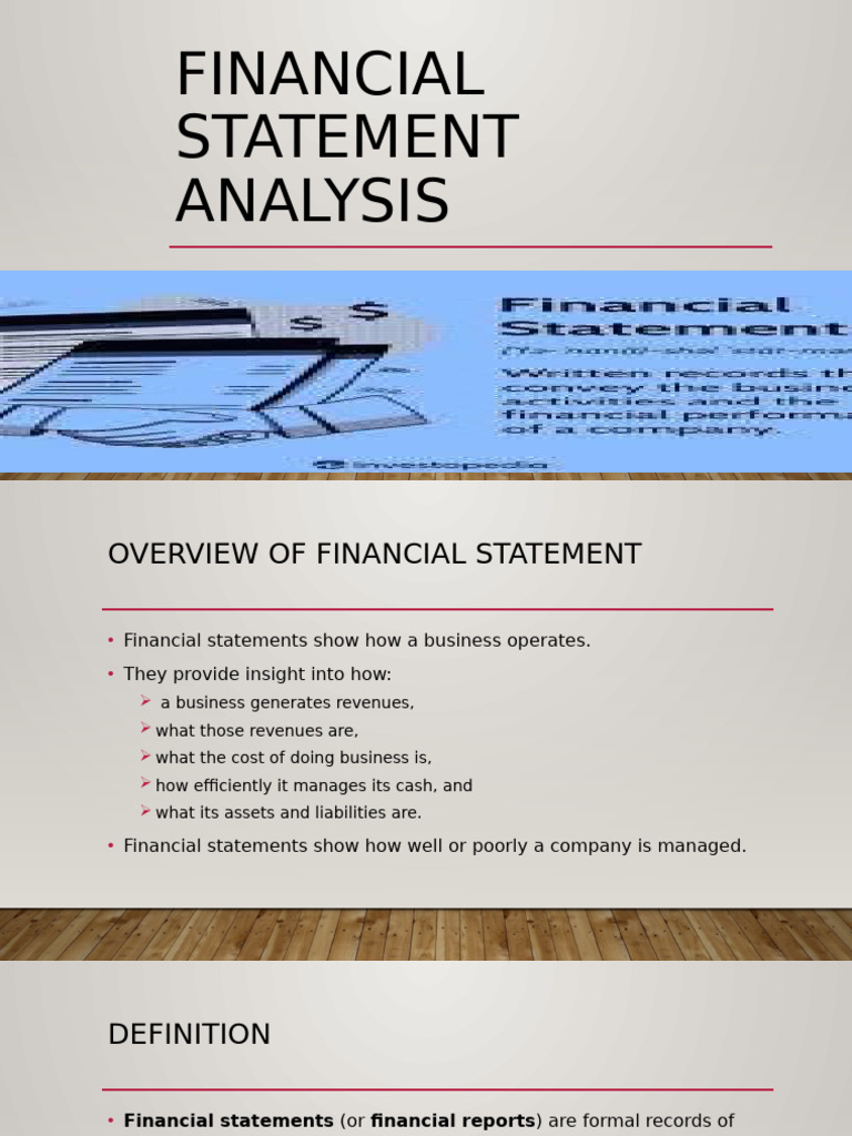 Financial Statement Analysis Overview | PDF | Balance Sheet | Income ...