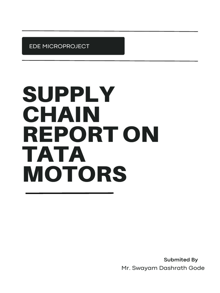 Tata Motors Supply Chain Overview | PDF | Supply Chain | Logistics