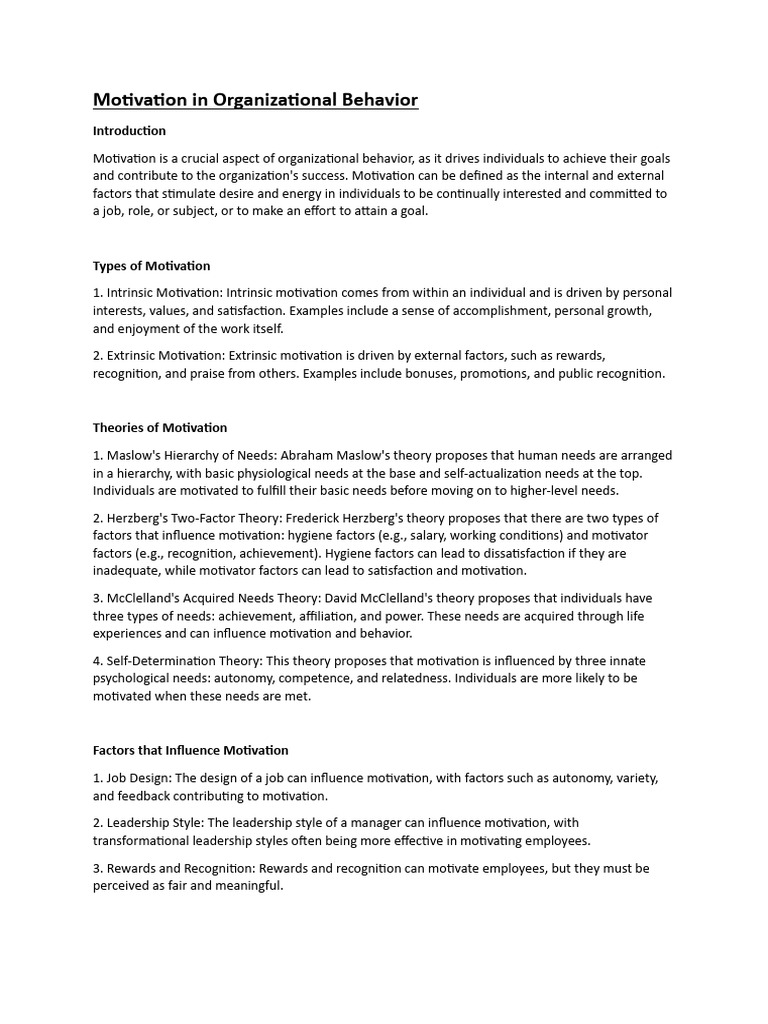 Understanding Motivation in Organizations | PDF | Motivational | Motivation